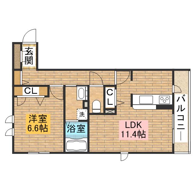 SHAMAISON雅(1LDK/2階)の間取り写真