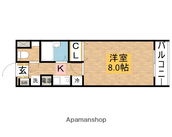 COLLECTION鳳東町(1K/5階)の間取り写真