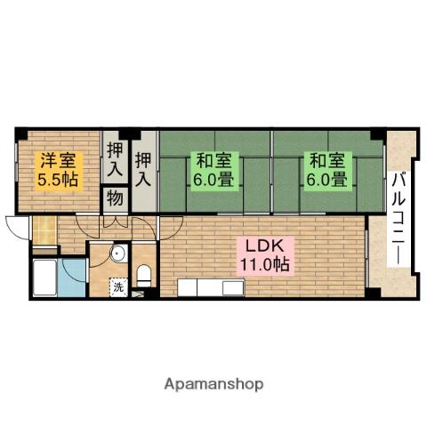 やかた南浜寺1(3LDK/1階)の間取り写真