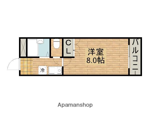 メゾンなか(1K/3階)の間取り写真