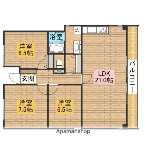 メイプルコート諏訪ノ森(3LDK/3階)の間取り写真