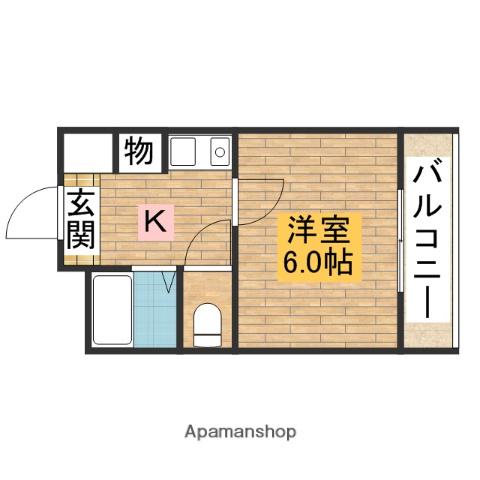 ベルドマーニ(1K/3階)の間取り写真