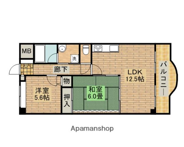 エミグラント平兵衛(2LDK/4階)の間取り写真
