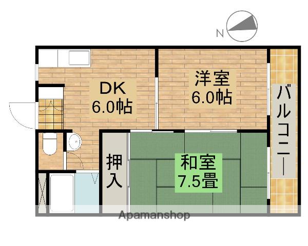 池尻マンション(2DK/2階)の間取り写真