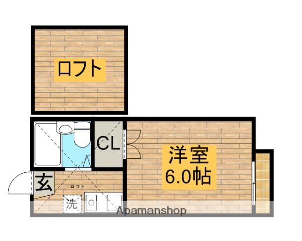 シャンブルKITANO1(1K/2階)の間取り写真
