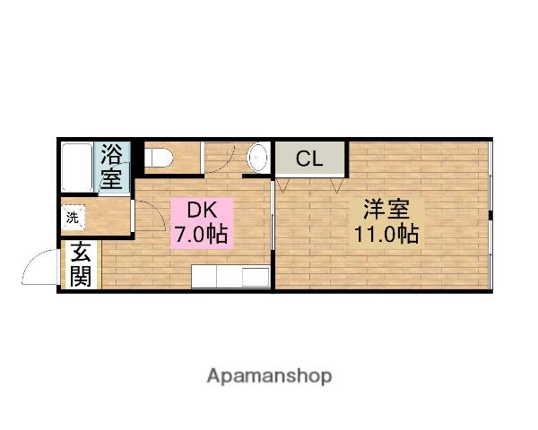 コーポ上野芝(2DK/3階)の間取り写真