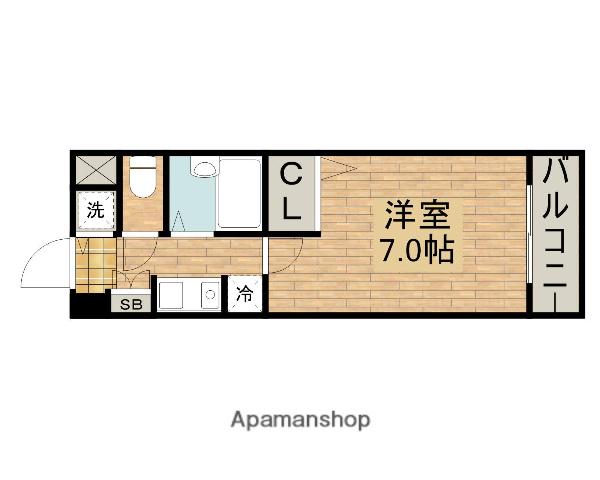 ディアフォーレスト(1K/2階)の間取り写真