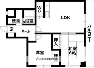 北条黒田マンション(2LDK/3階)の間取り写真