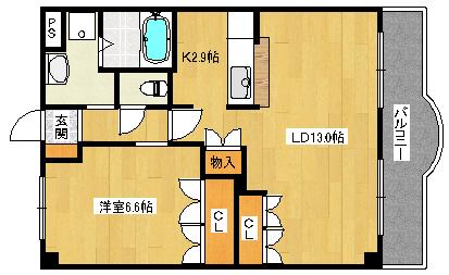和光-Ⅱ(1LDK/2階)の間取り写真