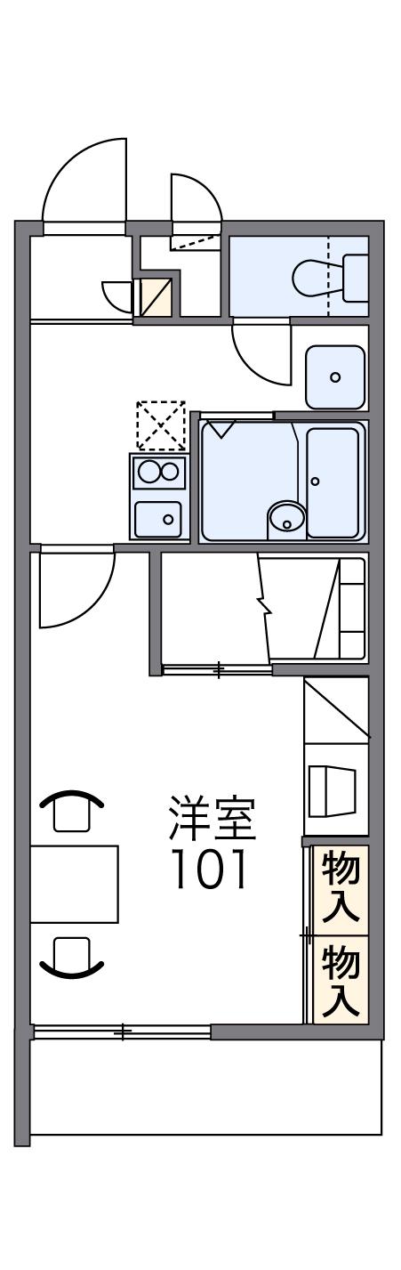 レオパレス畑山(1K/2階)の間取り写真