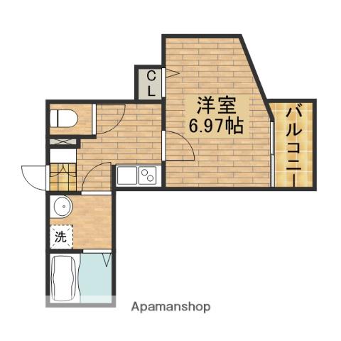 アライズ諏訪ノ森マンション(1K/2階)の間取り写真