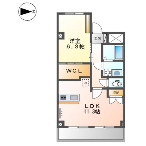 エトワール(1LDK/2階)の間取り写真