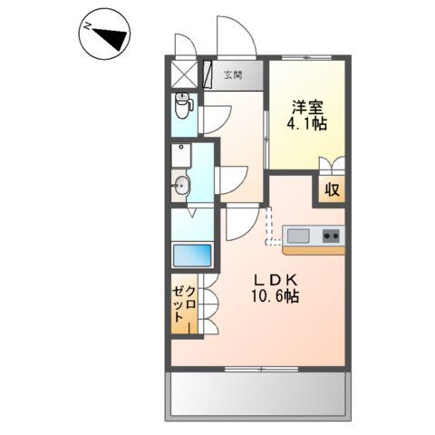 アマービレ(1LDK/2階)の間取り写真