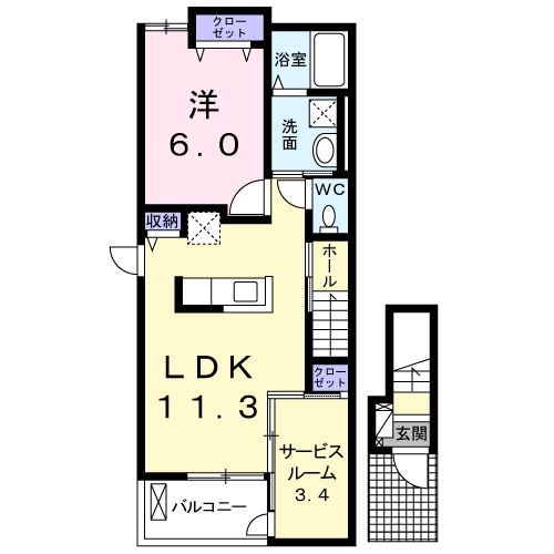 グランルーチェ(1SLDK/2階)の間取り写真