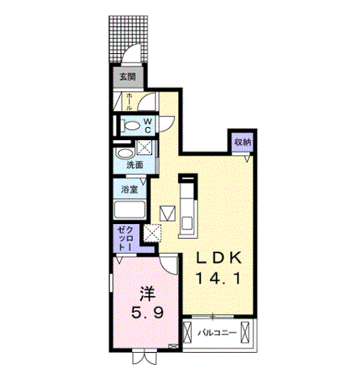 アルタイル(1LDK/1階)の間取り写真