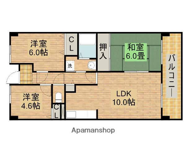 パストラル和泉(3LDK/4階)の間取り写真
