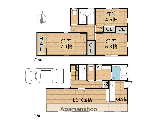 阪和線 鳳駅 徒歩8分 2階建 築8年(3LDK)の間取り写真