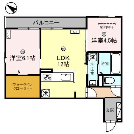 グランヴェール6(2LDK/2階)の間取り写真