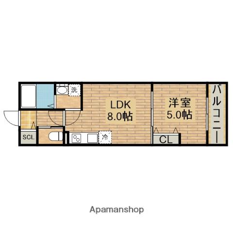 REVITA鳳北町3丁(1LDK/2階)の間取り写真