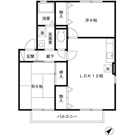 アルテール(2LDK/2階)の間取り写真