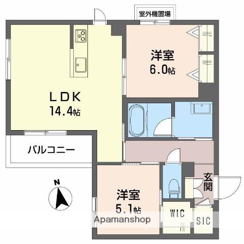 プレミアス鳳Ⅱ(2LDK/2階)の間取り写真