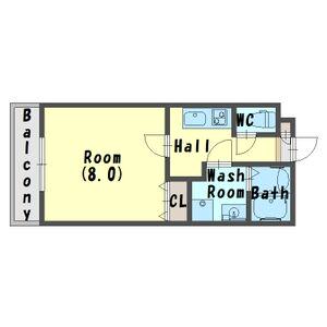 フェリーチェ石津(1K/3階)の間取り写真