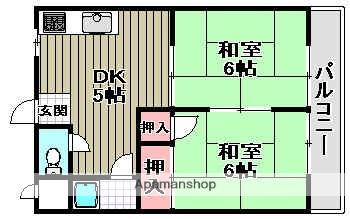 阪下ハイツ(2DK/2階)の間取り写真