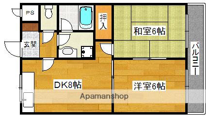 桃田マンション(2DK/4階)の間取り写真
