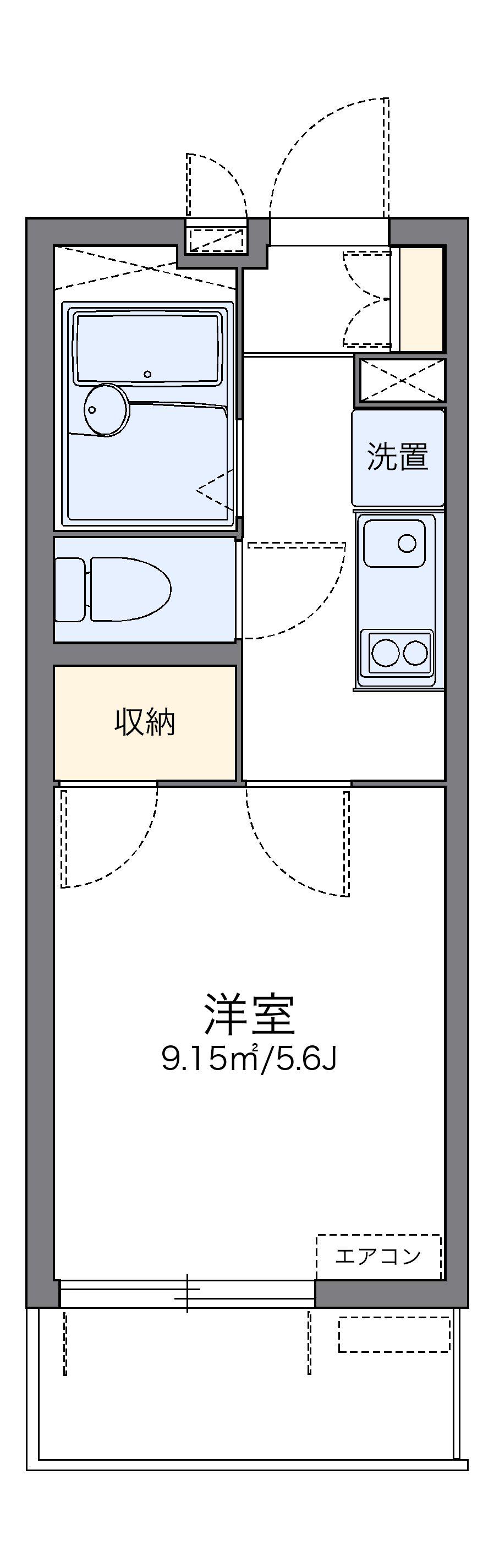 レオパレスナニワシティー(1K/2階)の間取り写真