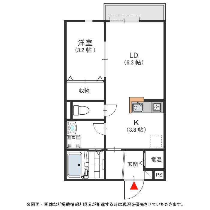 KINZY COURT 2(1LDK/2階)の間取り写真