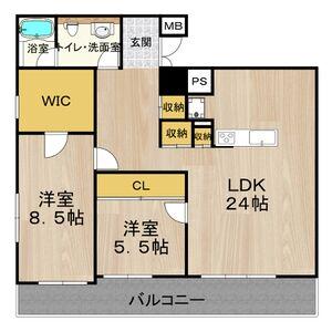 グラスホッパー(2LDK/12階)の間取り写真