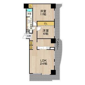 グラスホッパー(2LDK/11階)の間取り写真