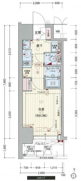プレサンス本町ジョイス(1K/4階)の間取り写真