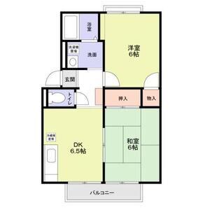 エステートピア旭(2DK/1階)の間取り写真