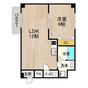 CITY SPIRE難波ウエストⅡHERMITAGE NANB(1LDK/7階)の間取り写真