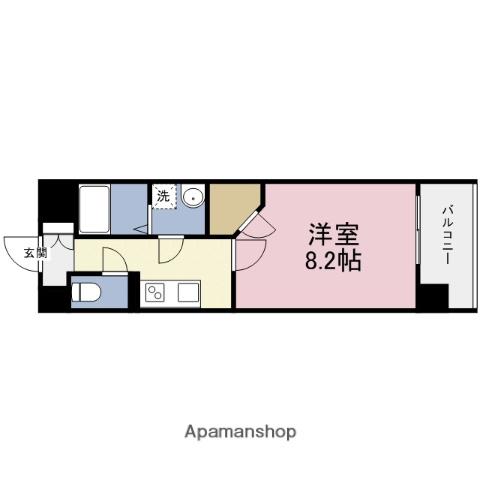 ドゥーエ森ノ宮(1K/13階)の間取り写真