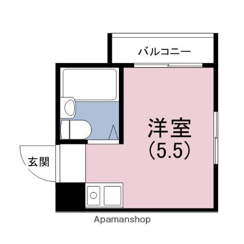 メゾンドリュウ玉造(ワンルーム/5階)の間取り写真
