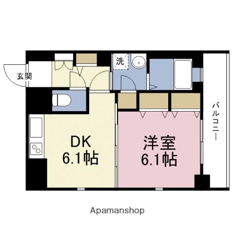 MS上町台(1DK/5階)の間取り写真