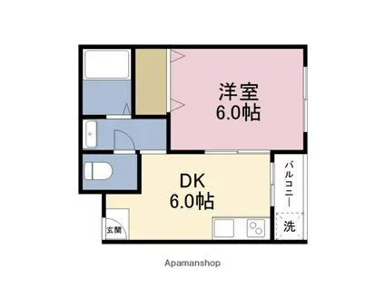ホマレマンション(1DK/3階)の間取り写真