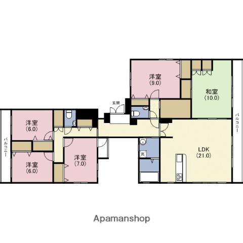 AUBE(5SLDK/8階)の間取り写真