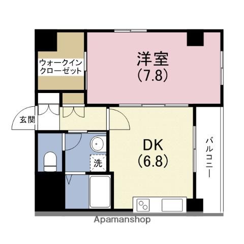 カメリア玉造(1DK/3階)の間取り写真