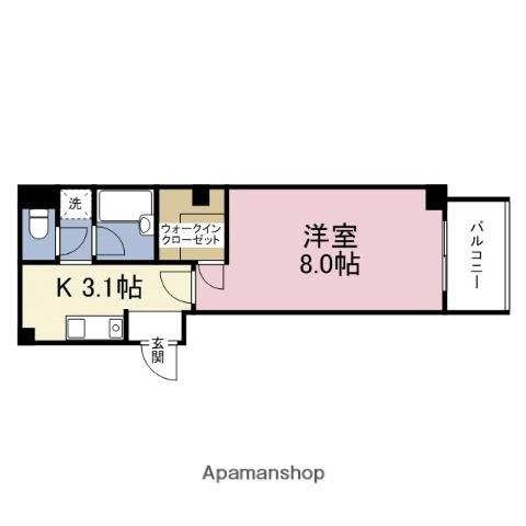パライッソタマツ(1K/4階)の間取り写真