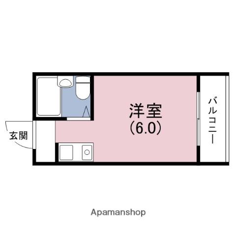 ヴィラタイガー(ワンルーム/4階)の間取り写真