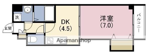 アイマンション今里(1DK/3階)の間取り写真