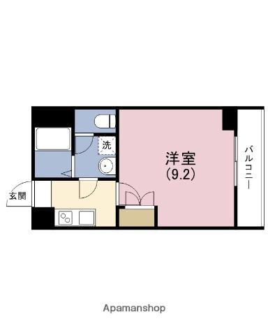 エバーグリーン龍造寺(1K/2階)の間取り写真