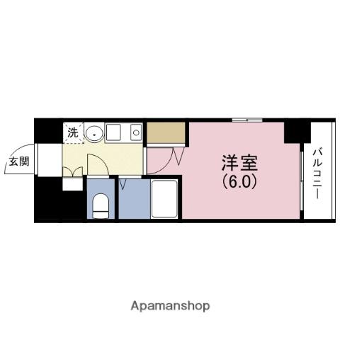 エスリード上本町北(1K/2階)の間取り写真