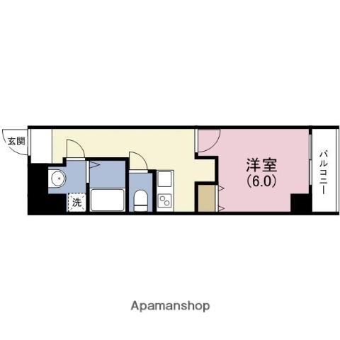 U-RO玉造Ⅱ(1K/4階)の間取り写真