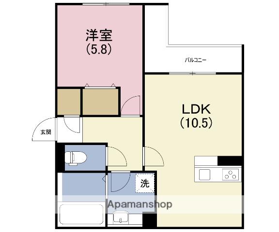 エンブレイス鴫野 2(1LDK/2階)の間取り写真
