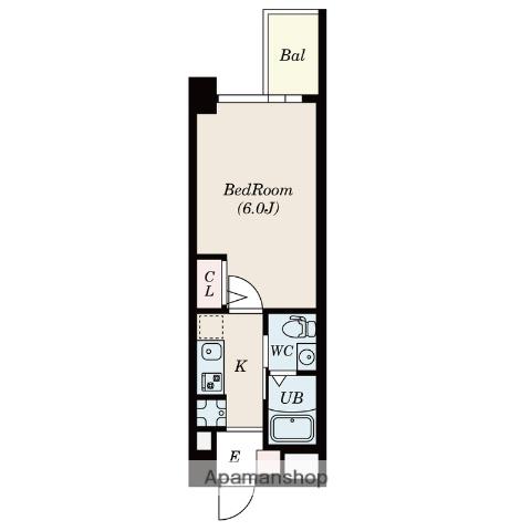 セレニテ上町台(1K/5階)の間取り写真