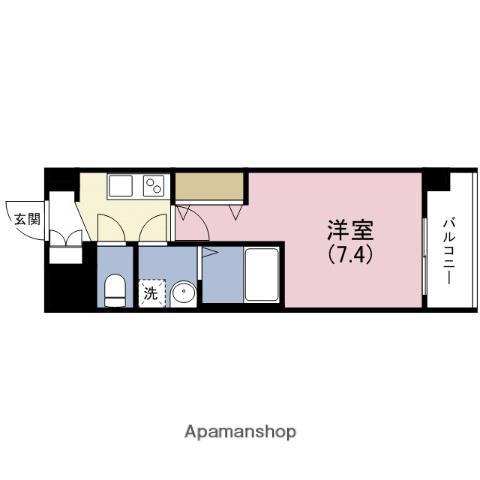 ジアコスモ大阪城南Ⅱ(1K/2階)の間取り写真
